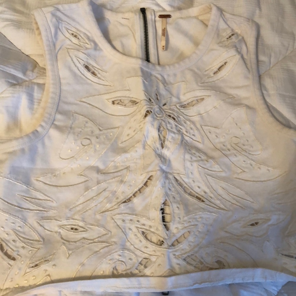 Free People Flower Cut Out Cropped Top